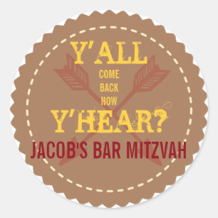 Rond Sticker d'invitation WILD WEST Bar Mitzvah