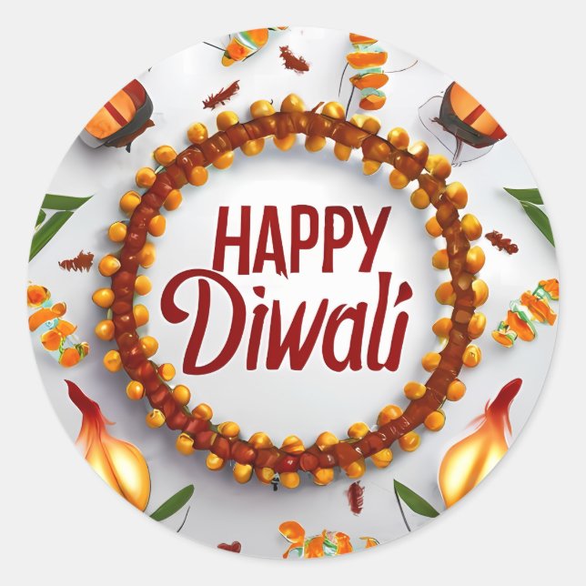 Rond sticker Diwali pour cadeaux (Devant)