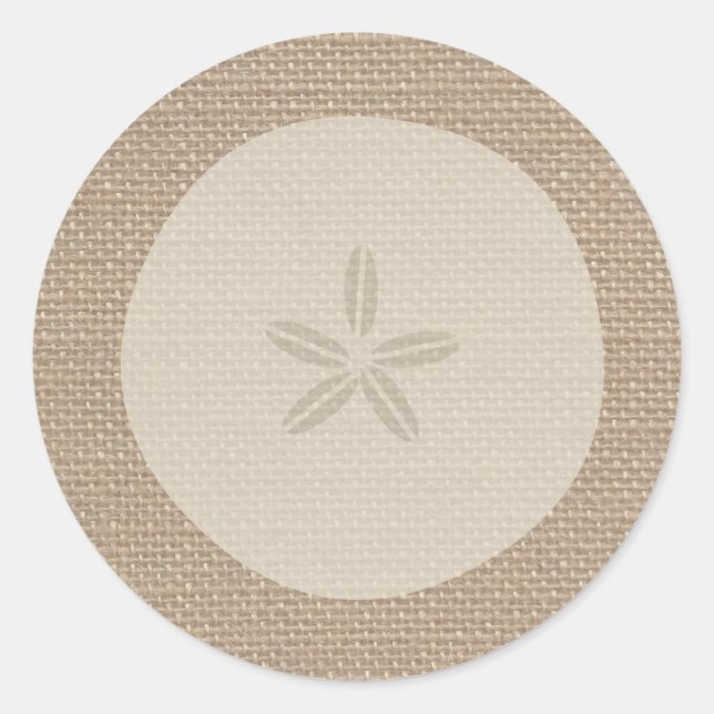 Rond Sticker Dollar De Sable Inspiré Burlap (Devant)