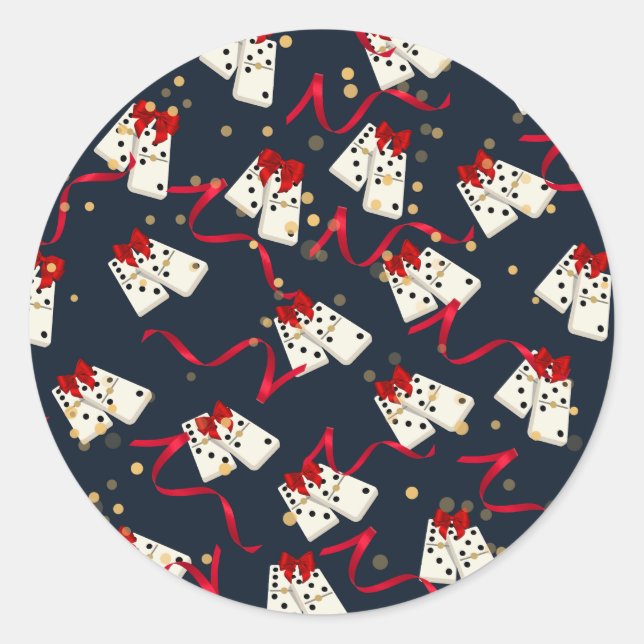 Rond Sticker Domino - Bleu (Devant)