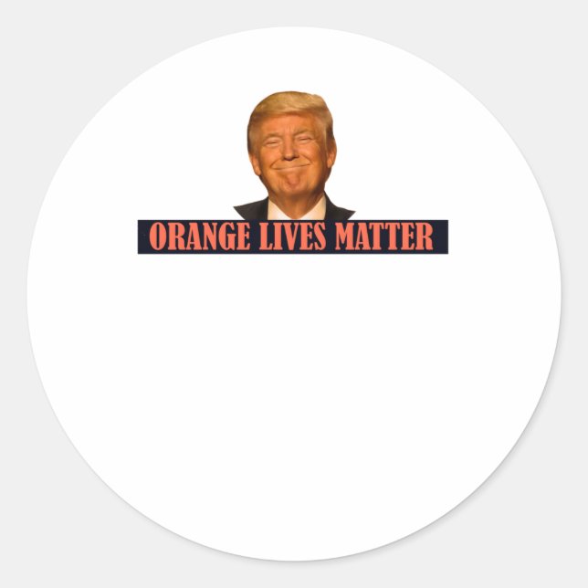 Rond Sticker Donald Trump Orange Lives (Devant)