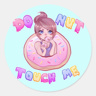 Rond Sticker DONUT Touchez-moi