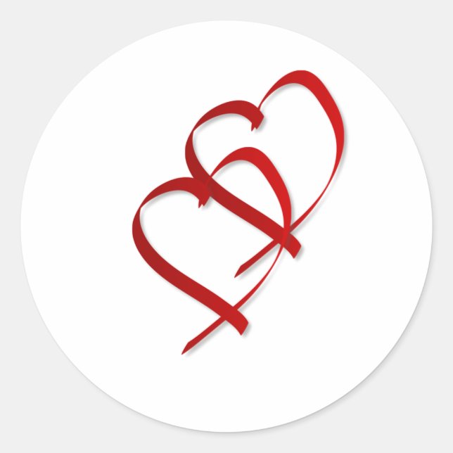 Rond Sticker double coeur (Devant)
