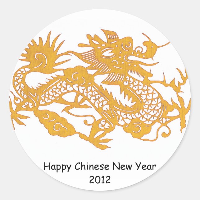 Rond Sticker Dragon Or (Devant)