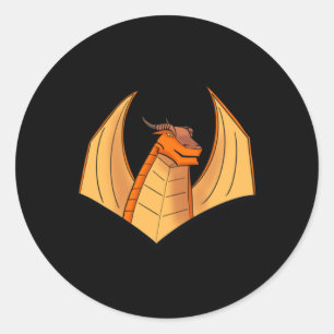 Rond Sticker Dragon Orange