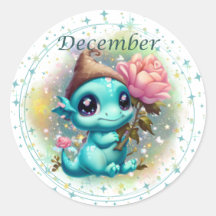 Sticker Dragon Turquoise Décembre Birthstone