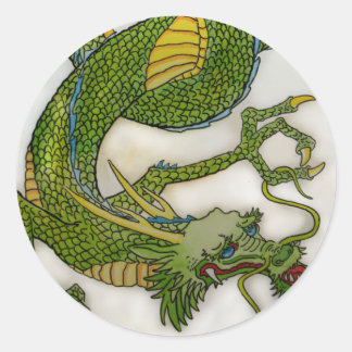 Rond Sticker Dragon Vert