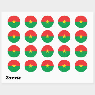 Rond Sticker drapeau Burkina Faso