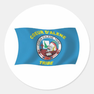 Rond Sticker Drapeau Coeur d'Alene