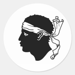Rond Sticker Drapeau Corse