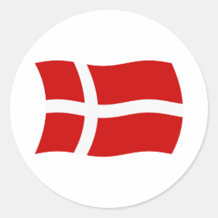 Rond Sticker Drapeau Danemark