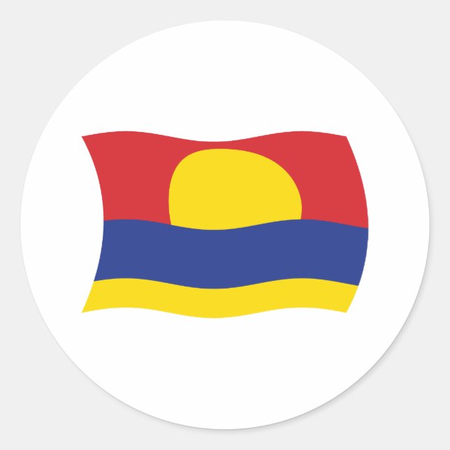 Rond Sticker Drapeau de l'atoll de Palmyre (Devant)