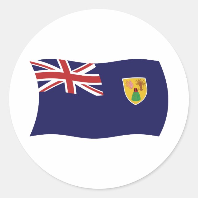 Rond Sticker Drapeau Des Îles Turques Et Caïques (Devant)