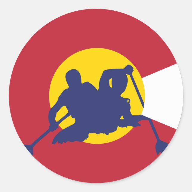 Rond Sticker Drapeau du Colorado (Devant)