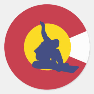 Rond Sticker Drapeau du Colorado - Snowboard - Snowboar