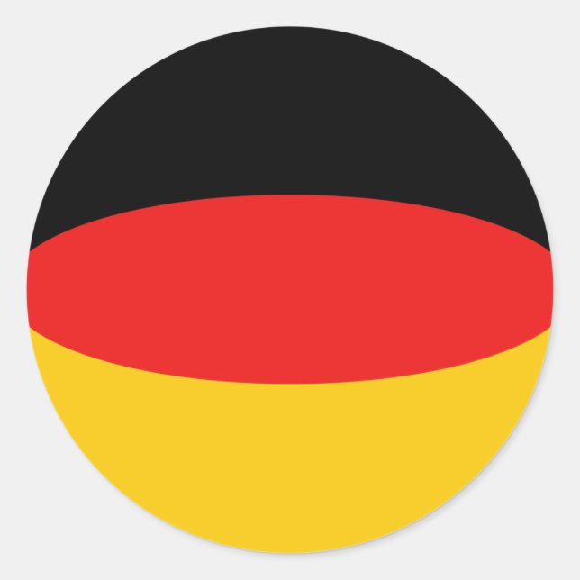 Rond Sticker Drapeau Fisheye Allemagne (Devant)
