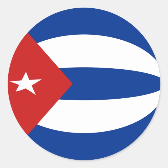 Rond Sticker Drapeau Fisheye Cuba (Devant)