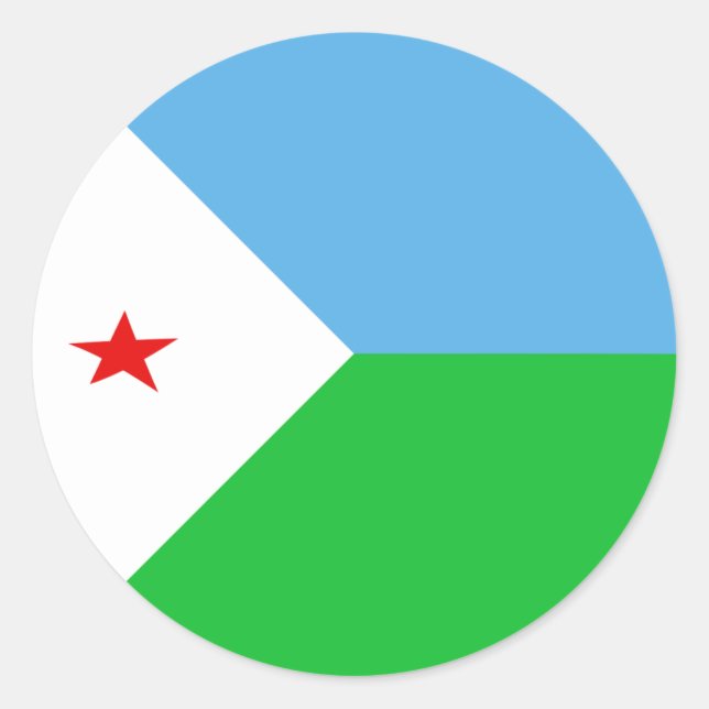 Rond Sticker Drapeau Fisheye Djibouti (Devant)