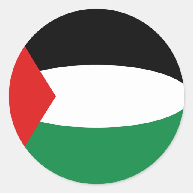 Rond Sticker Drapeau Fisheye Palestine (Devant)