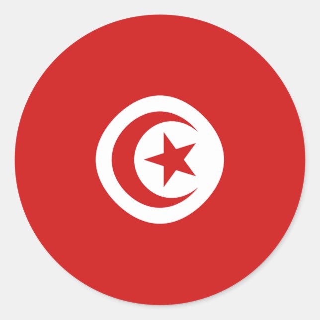 Rond Sticker Drapeau Fisheye Tunisie (Devant)