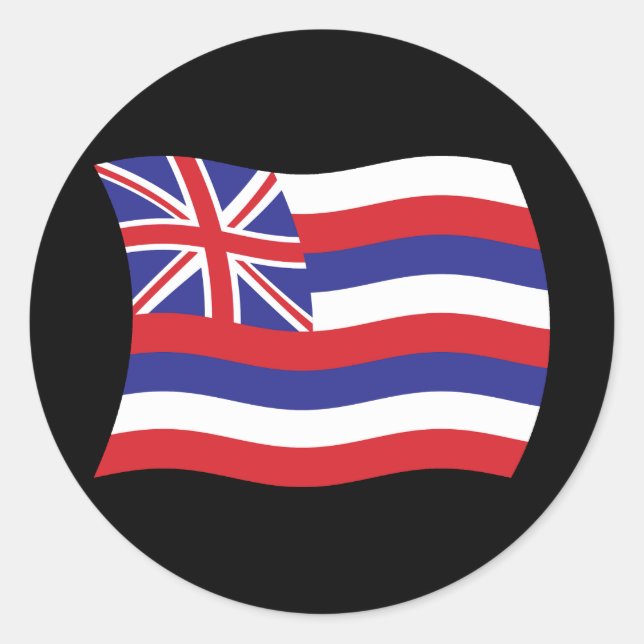 Rond Sticker Drapeau Hawaii (Devant)