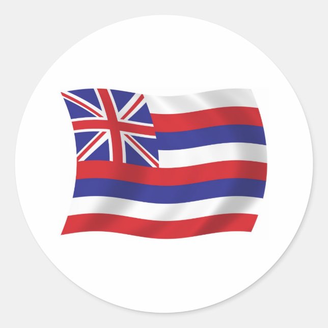 Rond Sticker Drapeau Hawaii (Devant)
