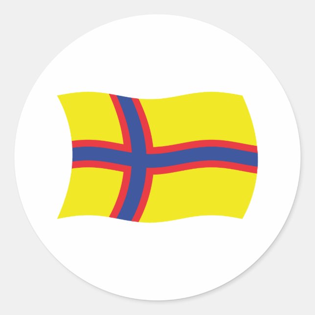 Rond Sticker Drapeau Ingrian Finlandais (Devant)