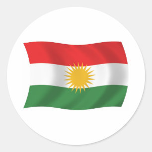 Rond Sticker Drapeau Kurdistan