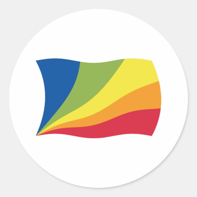 Rond Sticker Drapeau Lingua Franca Nova (Devant)