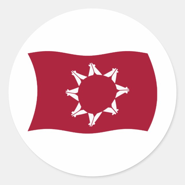 Rond Sticker Drapeau Oglala Lakota (Devant)