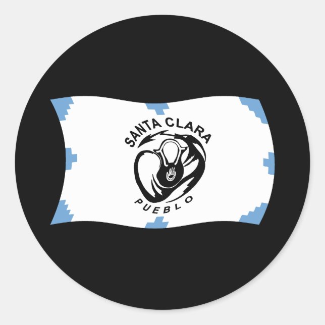 Rond Sticker Drapeau père Noël Pueblo (Devant)