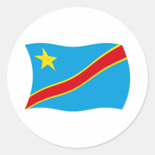 Rond Sticker Drapeau République Démocratique du Congo