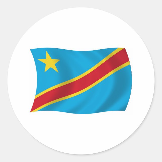 Rond Sticker Drapeau République Démocratique du Congo (Devant)