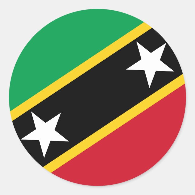 Rond Sticker Drapeau Saint-Kitts-et-Nevis (Devant)