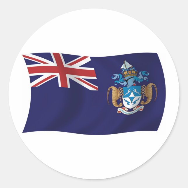 Rond Sticker Drapeau Tristan Da Cunha (Devant)
