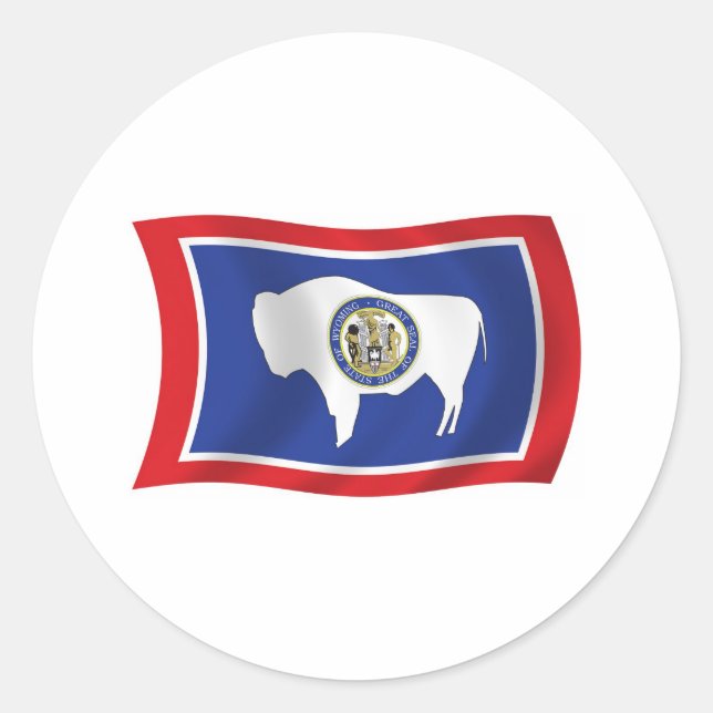 Rond Sticker Drapeau Wyoming (Devant)