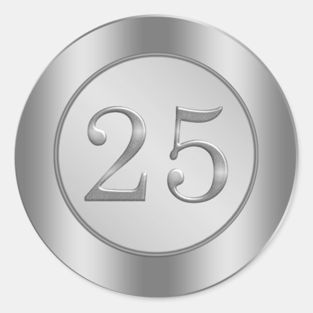 Rond Sticker du 25e anniversaire du Mariage (Devant)