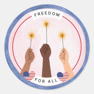 Rond Sticker du 4 juillet inclusif - Liberté pour tous