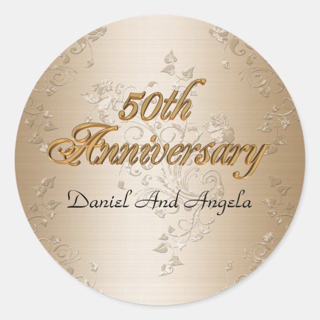 Rond Sticker du 50e anniversaire o9r merci (Devant)