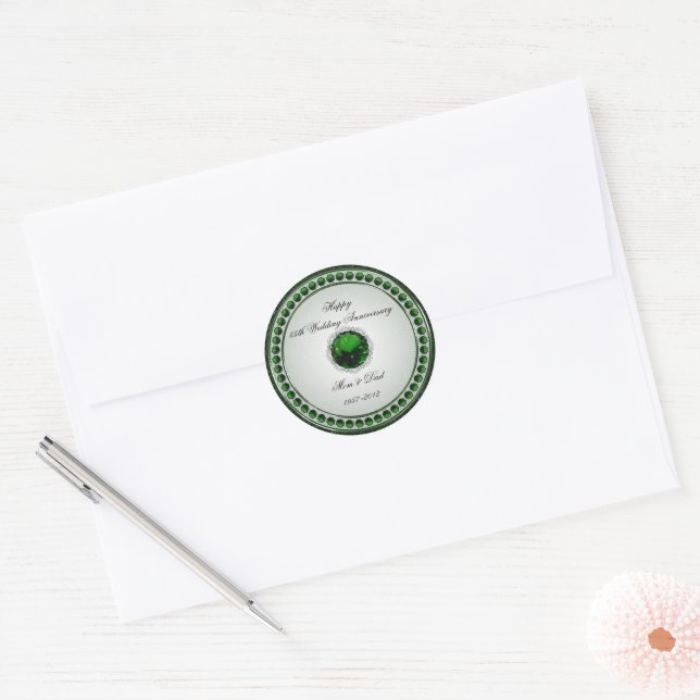 Rond Sticker du 55e anniversaire du Mariage (Enveloppe)