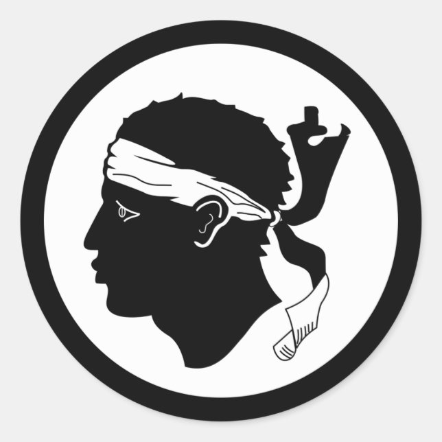 Rond Sticker du drapeau corse (Devant)