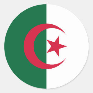 Rond Sticker du drapeau d'Algérie