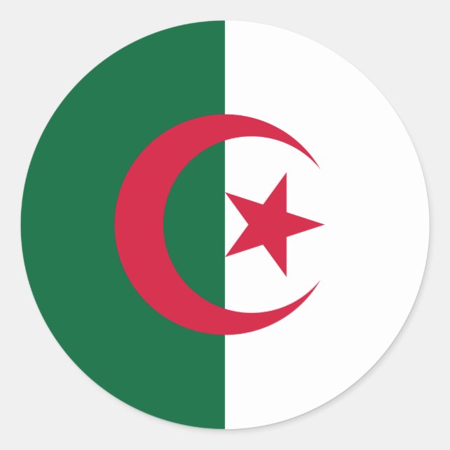 Rond Sticker du drapeau d'Algérie (Devant)