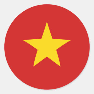 Rond Sticker du drapeau de Fisheye du Vietnam