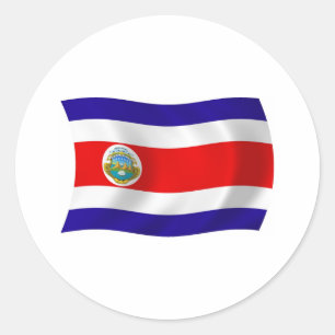 Rond Sticker du drapeau du Costa Rica