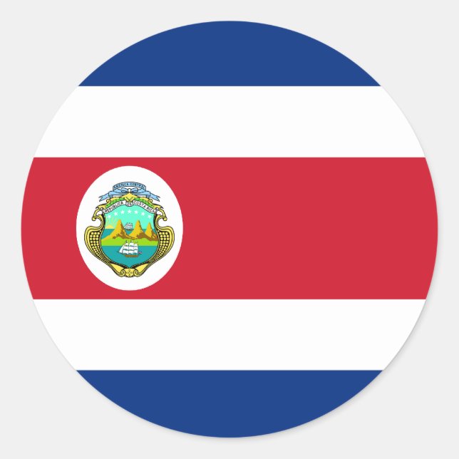 Rond Sticker du drapeau du Costa Rica (Devant)