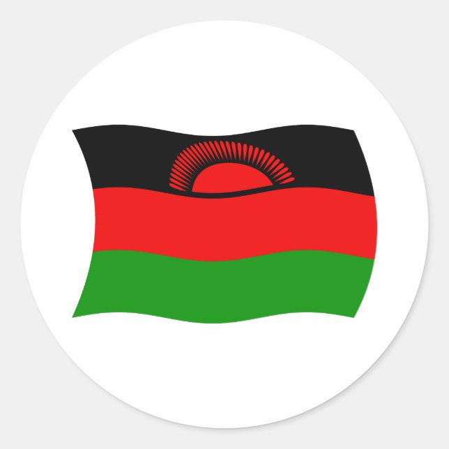 Rond Sticker du drapeau du Malawi (Devant)