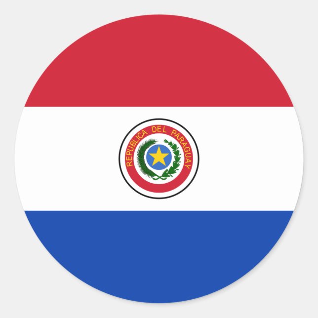 Rond Sticker du drapeau du Paraguay (Devant)