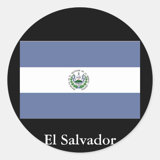 Rond Sticker du drapeau du Salvador (Devant)