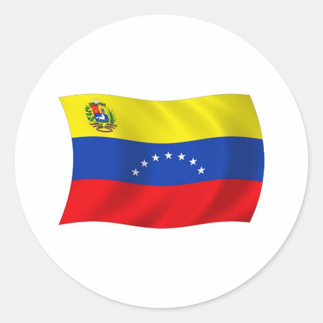 Rond Sticker du drapeau du Venezuela (Devant)